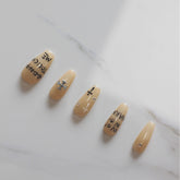 Vibeficant Progel Pastel Handmade Gel Press on Nails Medium Coffin Silver Cross with Rhinestone Design